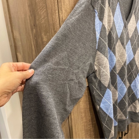 Daniel Cremieux Wool Argyle V Neck Sweater XL - Picture 4 of 8